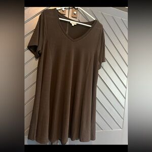 Casual Black V-Neck Women's Dress